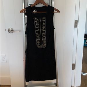 Nanette Lepore black wool dress with metal detail